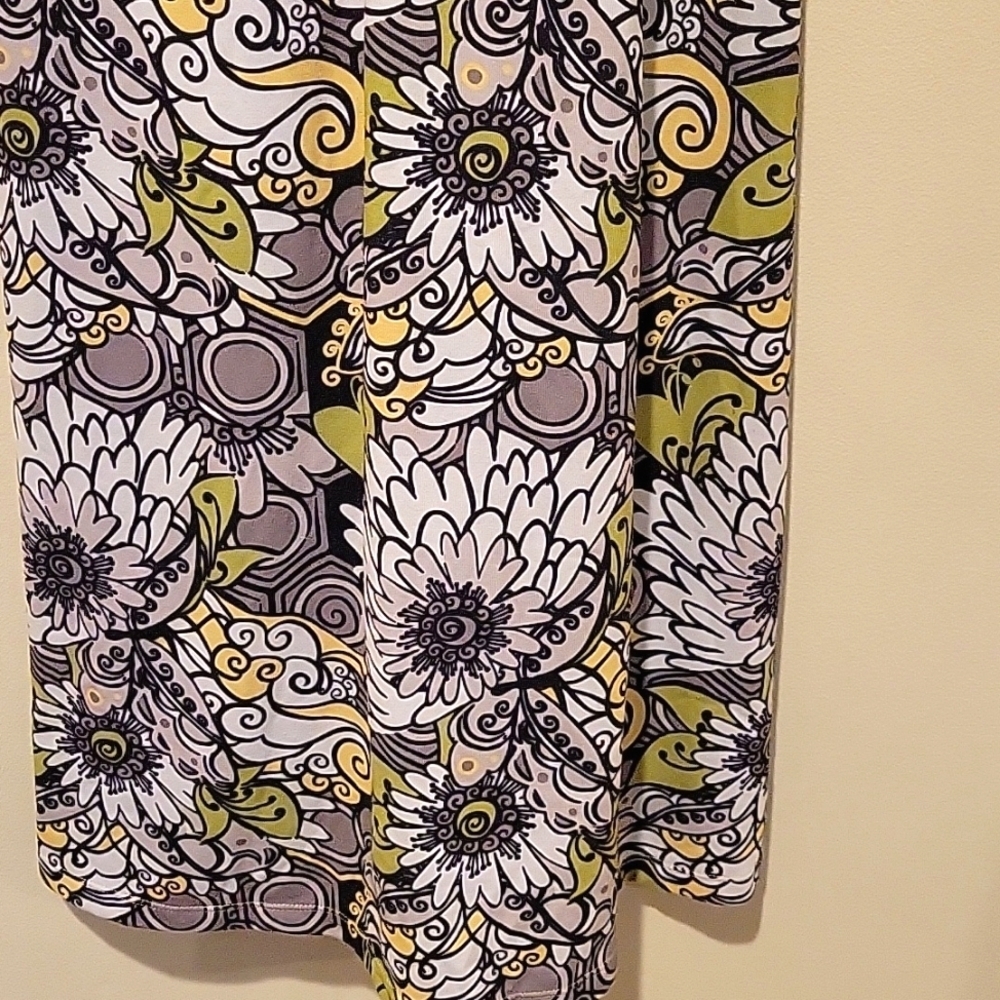 ❤️ PRANA CORA DRESS IN RETRO LIME GRERN GRAY BLACK FLORAL, SMALL - Picture 3 of 9